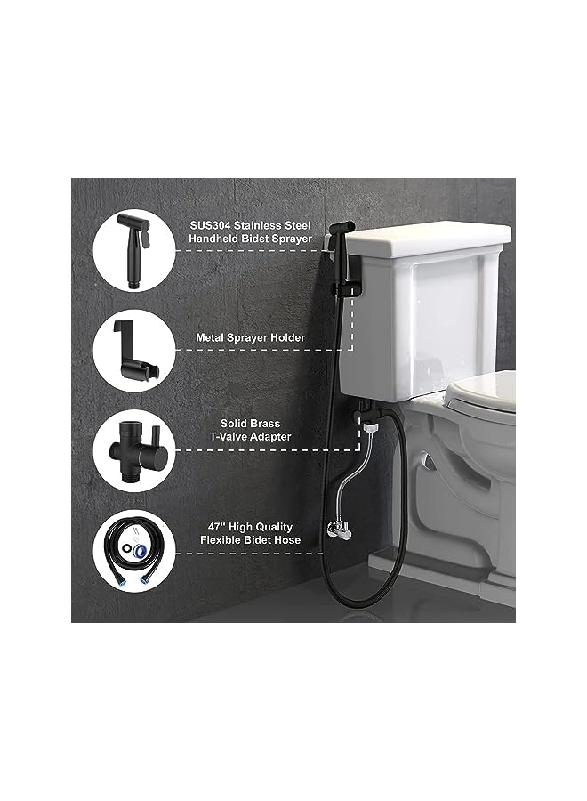 The Bros Bidet Toilet Sprayer Head, Hand Held Stainless Steel Bidet Sprayer Kit, Bidet Sprayer Cloth Bathroom Diaper Sprayer, Bidet Bathroom Fixtures for Kitchen Bathroom Shower Toilet Cleaning - Image 4