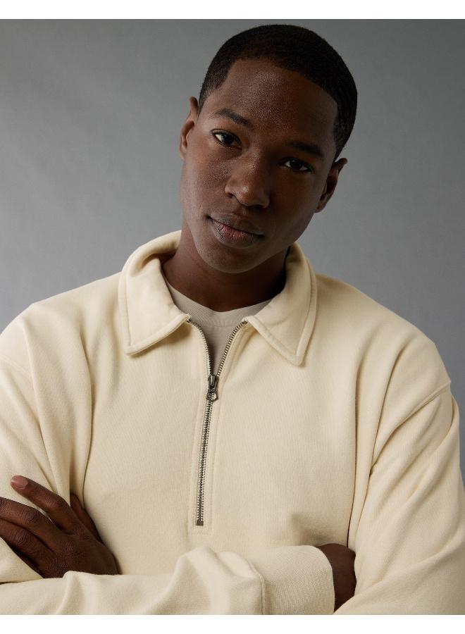 American Eagle AE Quarter-Zip Polo Collar Sweatshirt  - Image 5