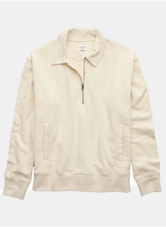 امريكان ايجل AE Quarter-Zip Polo Collar Sweatshirt