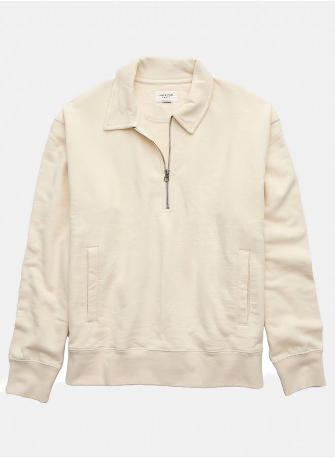 American Eagle AE Quarter-Zip Polo Collar Sweatshirt  - Image 4
