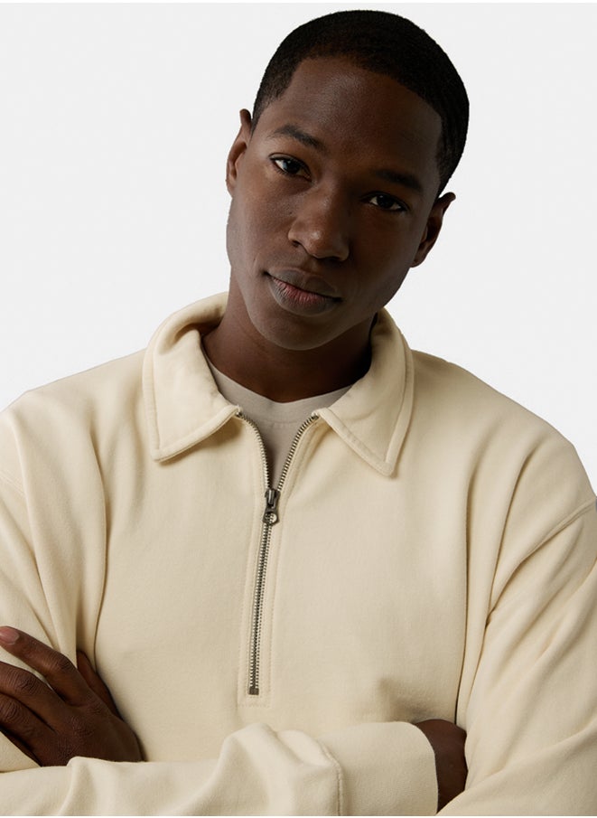 American Eagle AE Quarter-Zip Polo Collar Sweatshirt  - Image 3