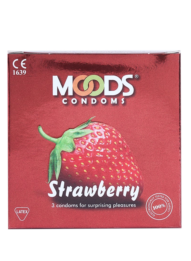 Moods الواقي الذكري الفراولة 3's - Image 1