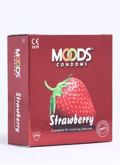 Moods Strawberry Condoms 3's  - Image 2
