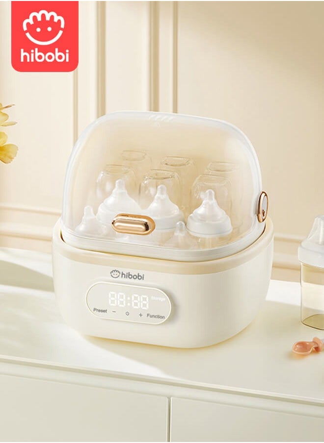 hibobi - Baby Bottle Sterilizer, Steam Function with Drying and Draining Rack - Image 1
