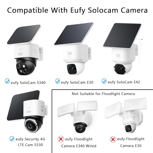 TEKCAM Metal Camera Corner Mount Compatible with Eufy SoloCam S340, SoloCam E30, Eufy 4G LTE Cam S330, PTZ Camera, 270°View on Both Sides of Exterior Wall (1 PCS) - Image 2