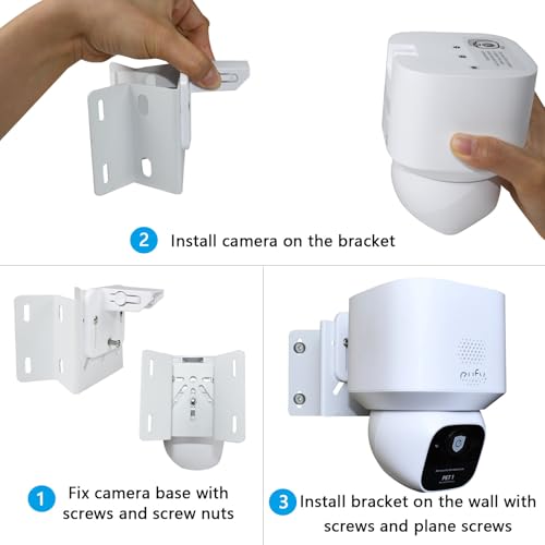 TEKCAM Metal Camera Corner Mount Compatible with Eufy SoloCam S340, SoloCam E30, Eufy 4G LTE Cam S330, PTZ Camera, 270°View on Both Sides of Exterior Wall (1 PCS) - Image 3