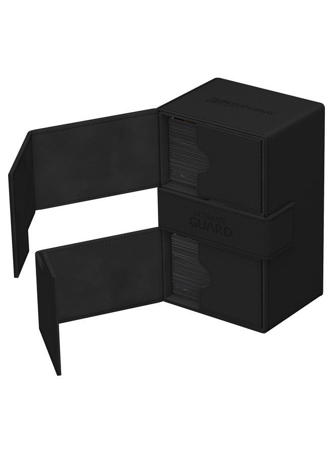 Ultimate Guard Twin Flip'n'Tray 160+, Deck Case for 160 Double-Sleeved TCG Cards + Dice Tray, Black, Independent Magnetic Closure & Microfiber Inner Lining - Image 4