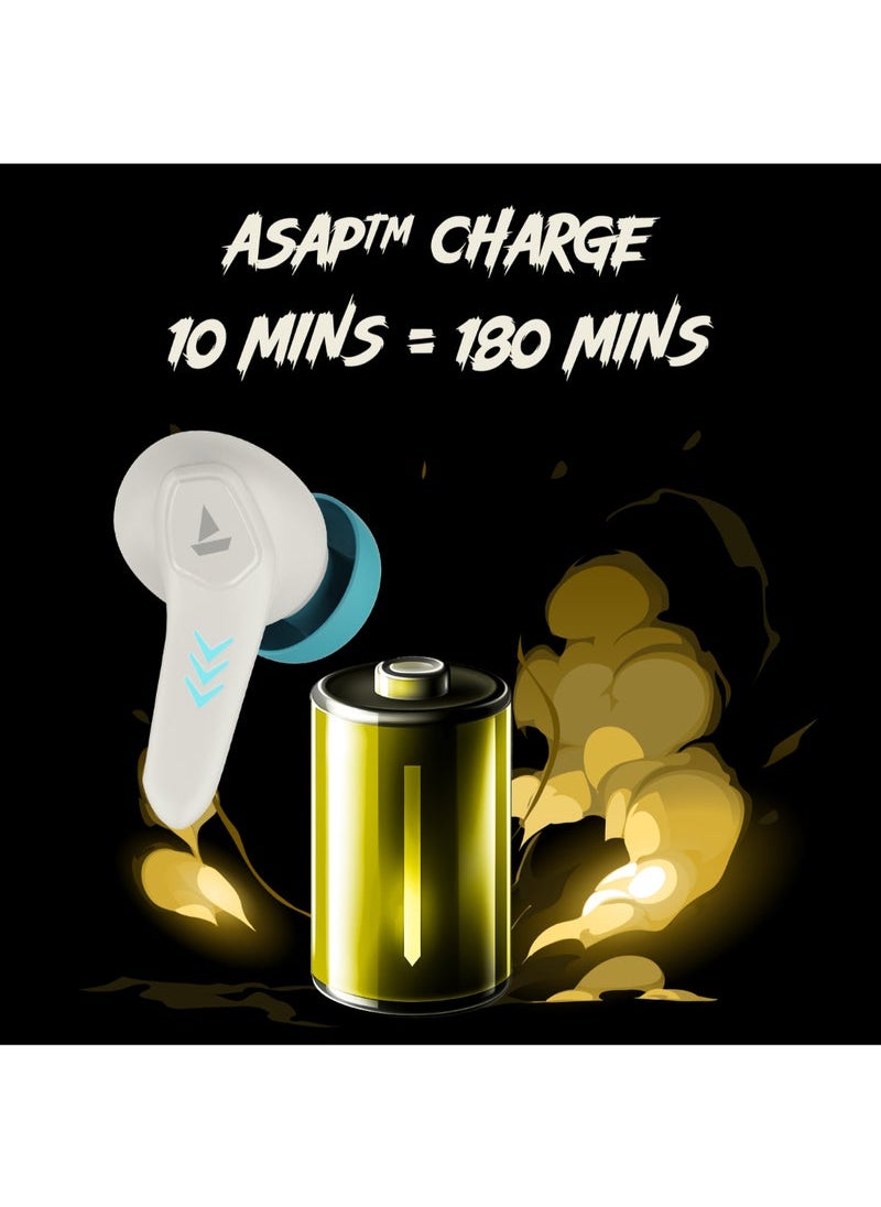 TIGER Immortal 171 TWS Earbuds White Sabre – 40Hrs Total Playback, Quad ENx Mics for Clear Calling, 40ms Beast Mode Gaming with Ultra Low Latency, RGB LED Lights, ASAP Fast Charging, Bluetooth v5.3, IPX4 Water Resistant Wireless In-Ear Headphones for Daily Use  - Image 4