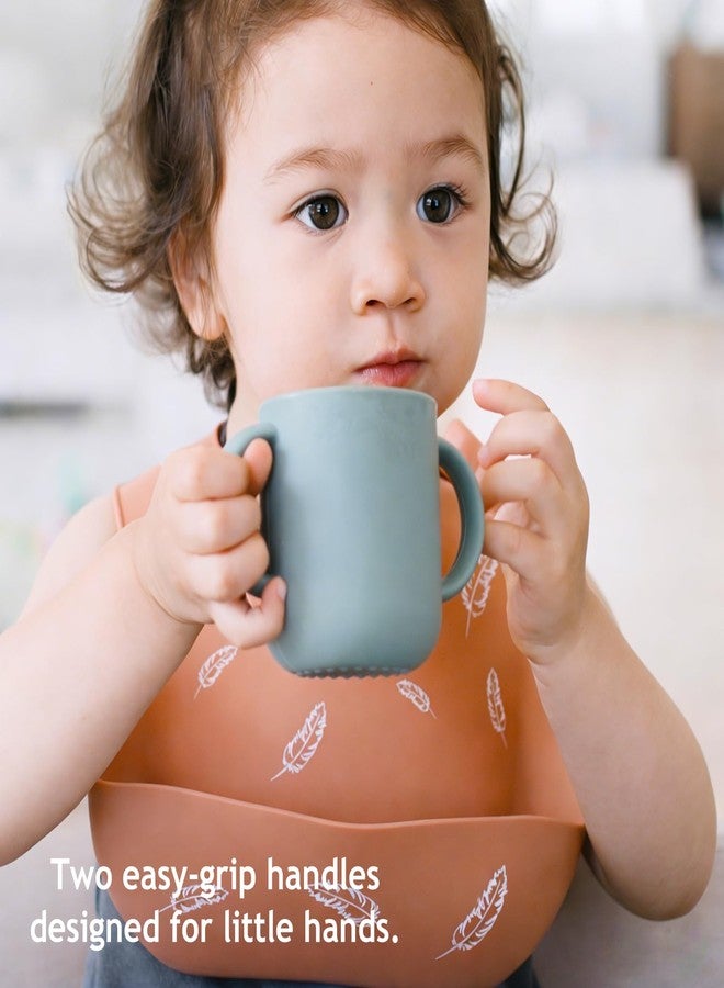 ROCCED Silicone Tiny Cups for Baby Silicone Baby Drinking Cups with 2 Handles, Toddler Training Cup Easy Grip for 6 Months+ 150ml/5oz 2 Pics-Deep Sky - Image 4