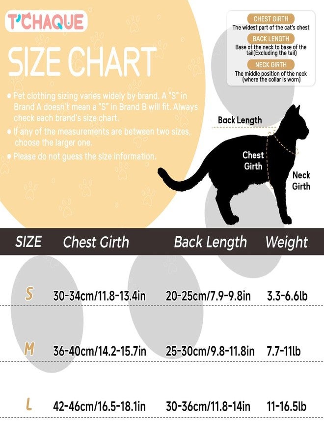 T'CHAQUE Cat Surgery Recovery Suit, Anti-Licking Onesie for Post-Spay/Neuter Abdominal Wound, Cat Recovery Suit with Adjustable Drawstring Collar - Long Sleeve Kitten Surgical Onesie, Orange, L - Image 5