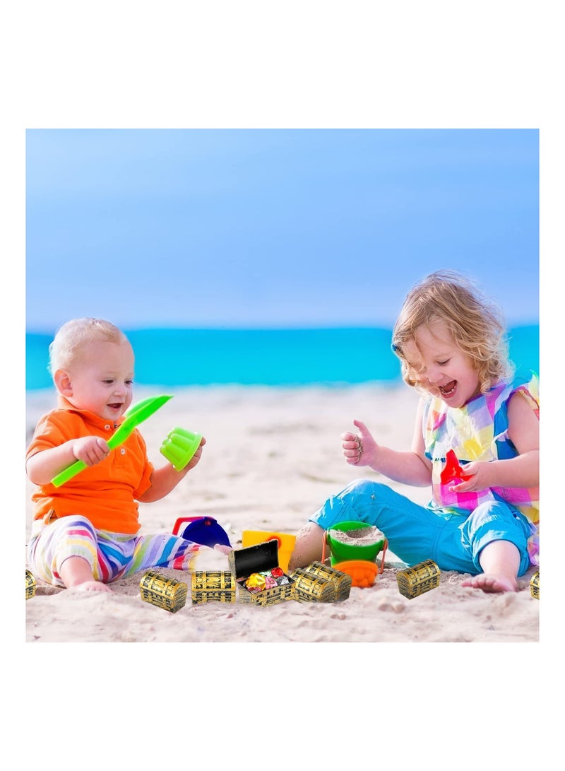 NIBEMINENT 20 Pieces Treasure Chests, SYOSI 2.3 Inch Plastic Chests with a Gold Finish,Vintage Jewelry Box Games Toy Set Birthday Party Favors Supplies - Image 4