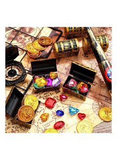 NIBEMINENT 20 Pieces Treasure Chests, SYOSI 2.3 Inch Plastic Chests with a Gold Finish,Vintage Jewelry Box Games Toy Set Birthday Party Favors Supplies  - Image 3