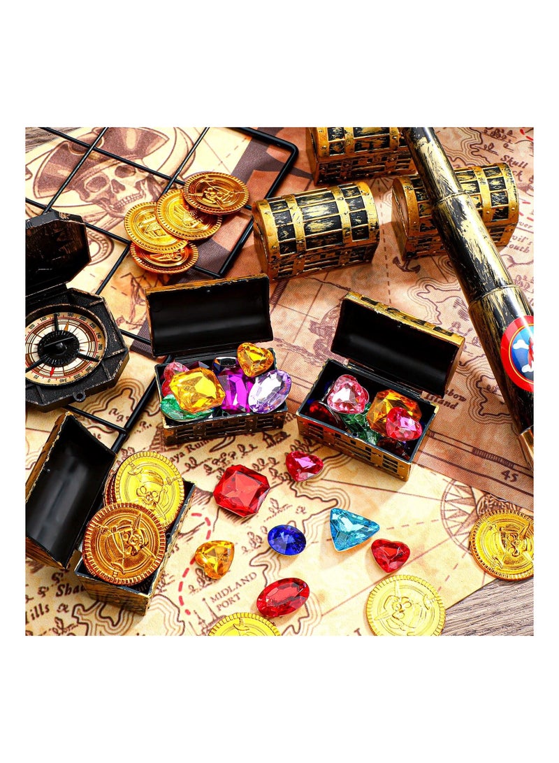 NIBEMINENT 20 Pieces Treasure Chests, SYOSI 2.3 Inch Plastic Chests with a Gold Finish,Vintage Jewelry Box Games Toy Set Birthday Party Favors Supplies - Image 3