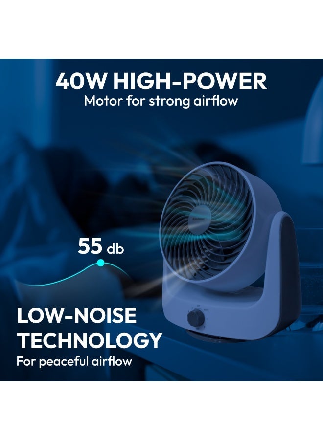 ADMORE 9" Table Fan | 3-Speed High-Velocity Oscillating Desk Fan | Powerful Cooling & Airflow | Sturdy Housing - Image 5