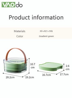 VAOdo Ice Cube Tray with Lid 90 Grids Large Stackabl for Freeze 3 Layer Silicone Ice Storage Box Gradient Green  - Image 5