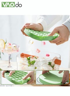 VAOdo Ice Cube Tray with Lid 90 Grids Large Stackabl for Freeze 3 Layer Silicone Ice Storage Box Gradient Green  - Image 3