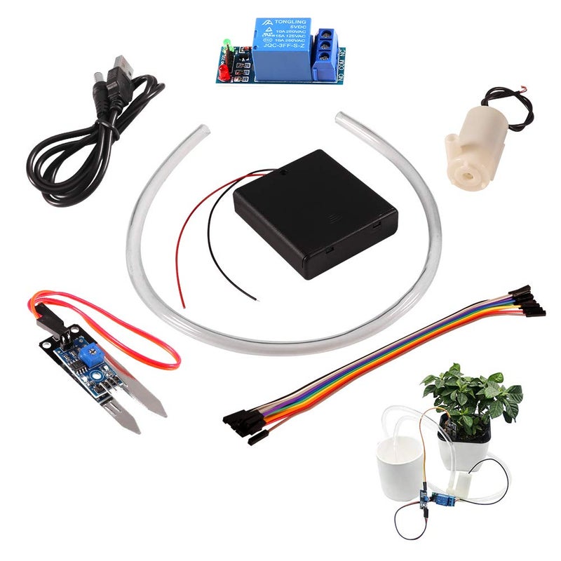 AiTrip Soil Moisture Sensor Kit Automatic Watering System Manager with Mini Water Pump for Arduino DIY Kit (Automatic Watering System) - Image 1