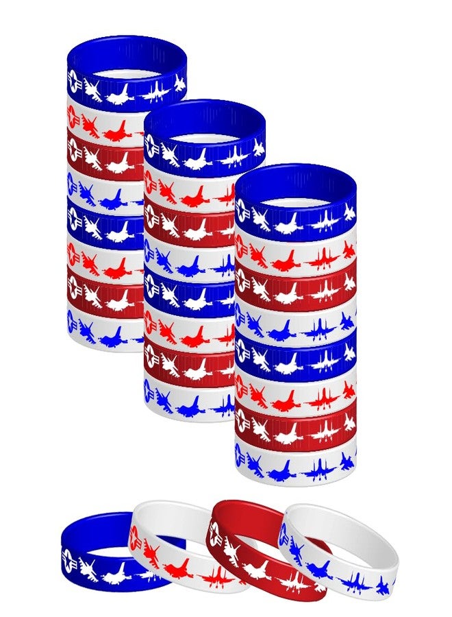 CupaPlay 24PCS Fighter Jet Silicone Rubber Bracelet Airplane Military Aircraft Plane Theme Party Favor Supply Decoration - Image 1