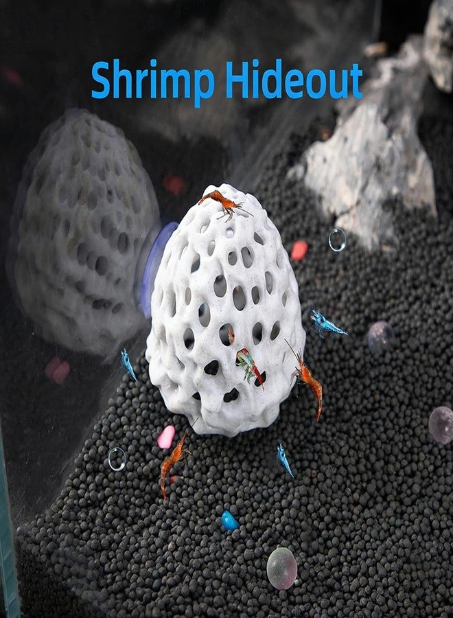 Liyujuping Shrimp Hides for Aquarium, Shrimp Hideout with Suction Cup, Betta Fish Tank Accessories, Aquarium Decor for Small Fish Guppy Hiding Resting (Blue) - Image 2