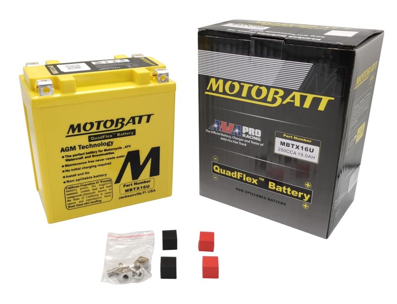 MotoBatt DB Electrical MBTX16U New Battery for Motobatt Battery 19Ah, Kawasaki, Moto Guzzi, Suzuki, Piaggio-Gilera Fuoco, Polaris Atv, Suzuki Motorcycle YTX16-BS YTX16-BS-1 YTX20A-BS YTX20CH-BS - Image 5