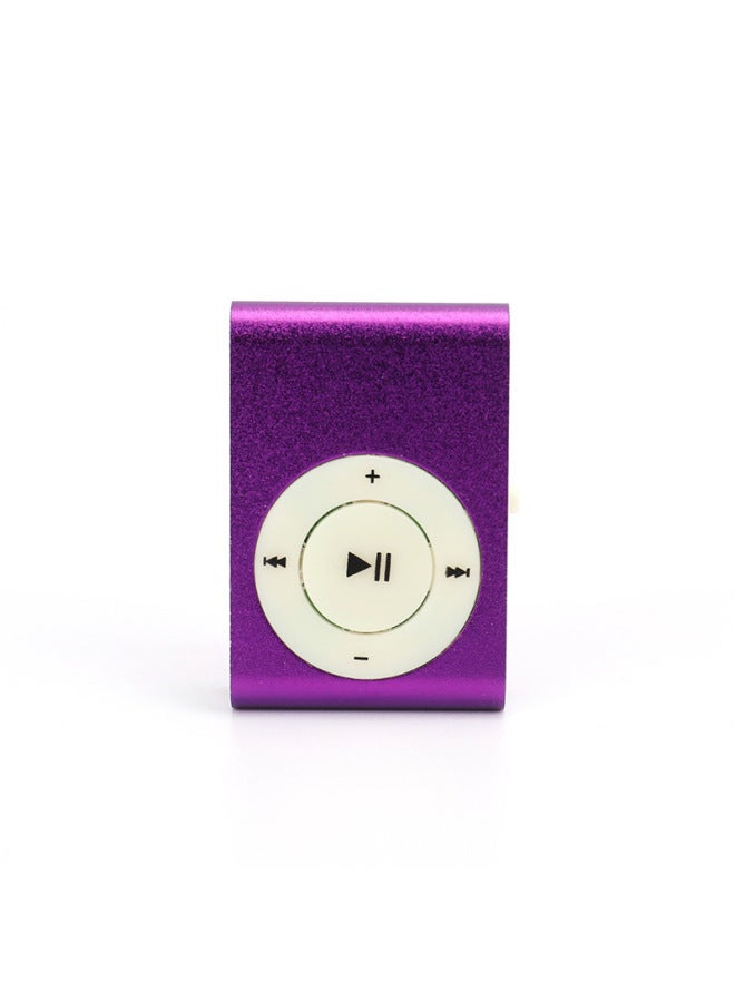 Metal No Screen Clip Card Mp3 Student Walkman MP3 Music Player Sports Gift Color Mp3-Body Color:Purple-Memory Capacity:Host Charging Line (bag)  - Image 1