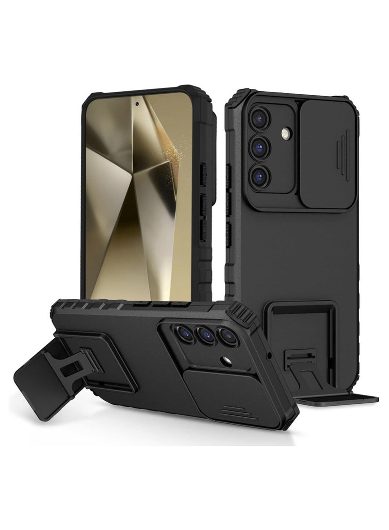 TPU Tough PC Cover For Samsung Galaxy S25 Plus Slide Camera Kickstand,  Shockproof Protective Phone Case - Image 1