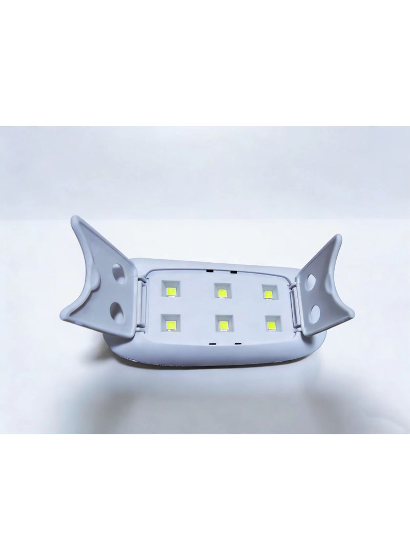 مصباح مسمار قابل للطي للأشعة فوق البنفسجية مع 6 حبات ، مجفف أظافر جل جل محمول صغير 6W UV LED ومصباح علاج - أداة فن الأظافر الاحترافية لجميع طلاء الجل - Image 3