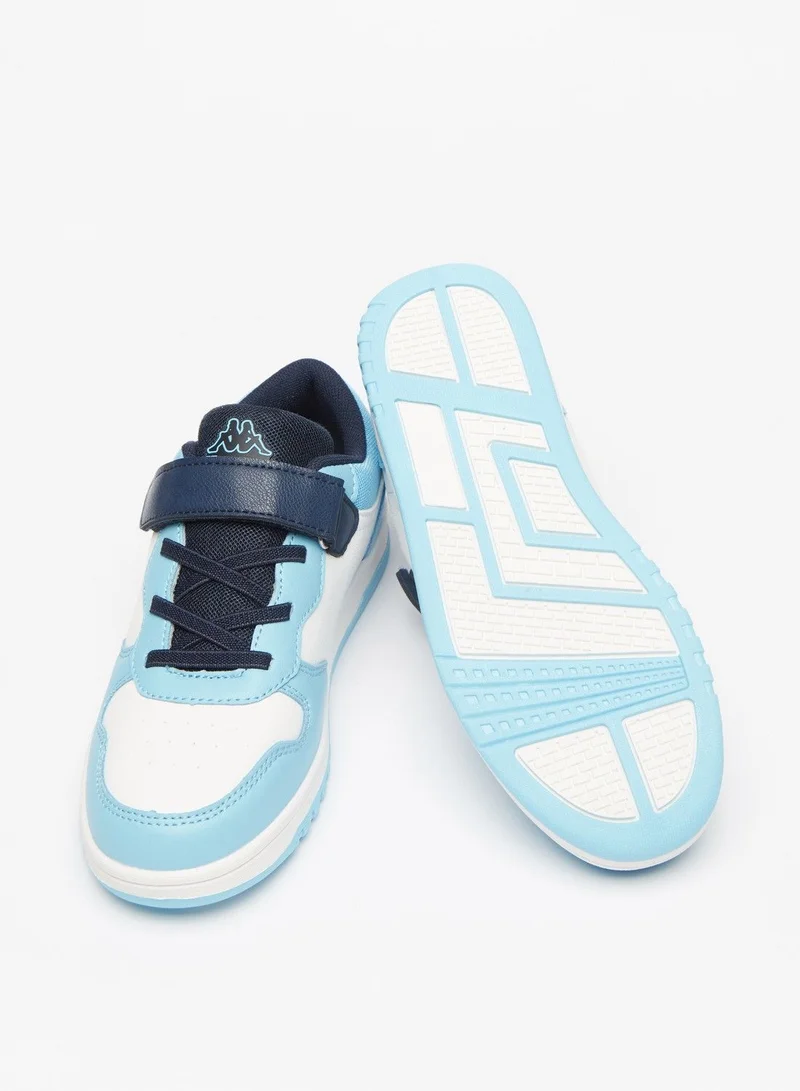 Kappa Boys' Colourblock Low-Ankle Sneakers with Hook and Loop Closure