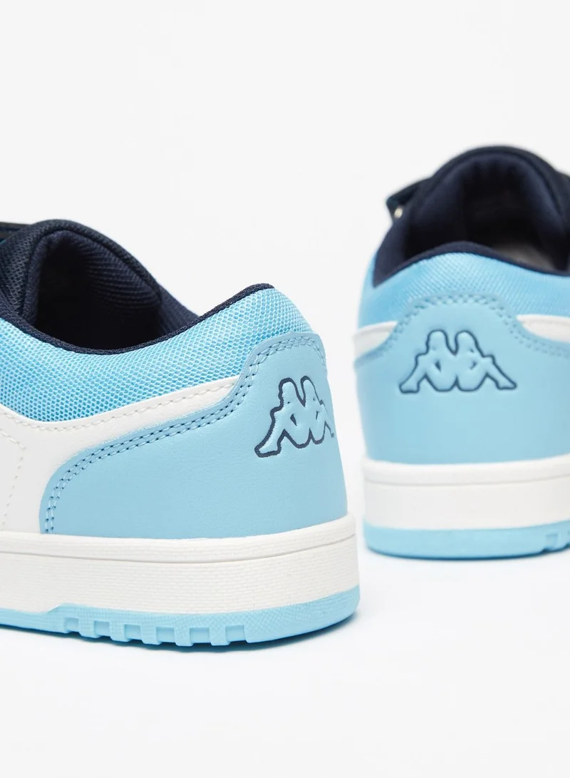 Kappa Boys' Colourblock Low-Ankle Sneakers with Hook and Loop Closure