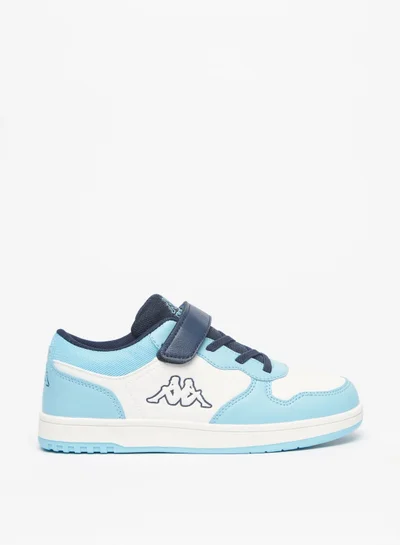 Kappa Boys' Colourblock Low-Ankle Sneakers with Hook and Loop Closure