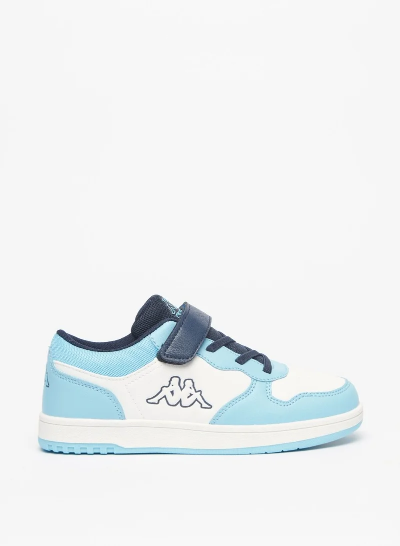 Kappa Boys' Colourblock Low-Ankle Sneakers with Hook and Loop Closure