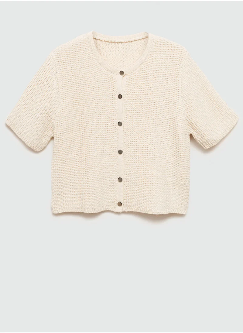 MANGO Short-Sleeved Knitted Cardigan