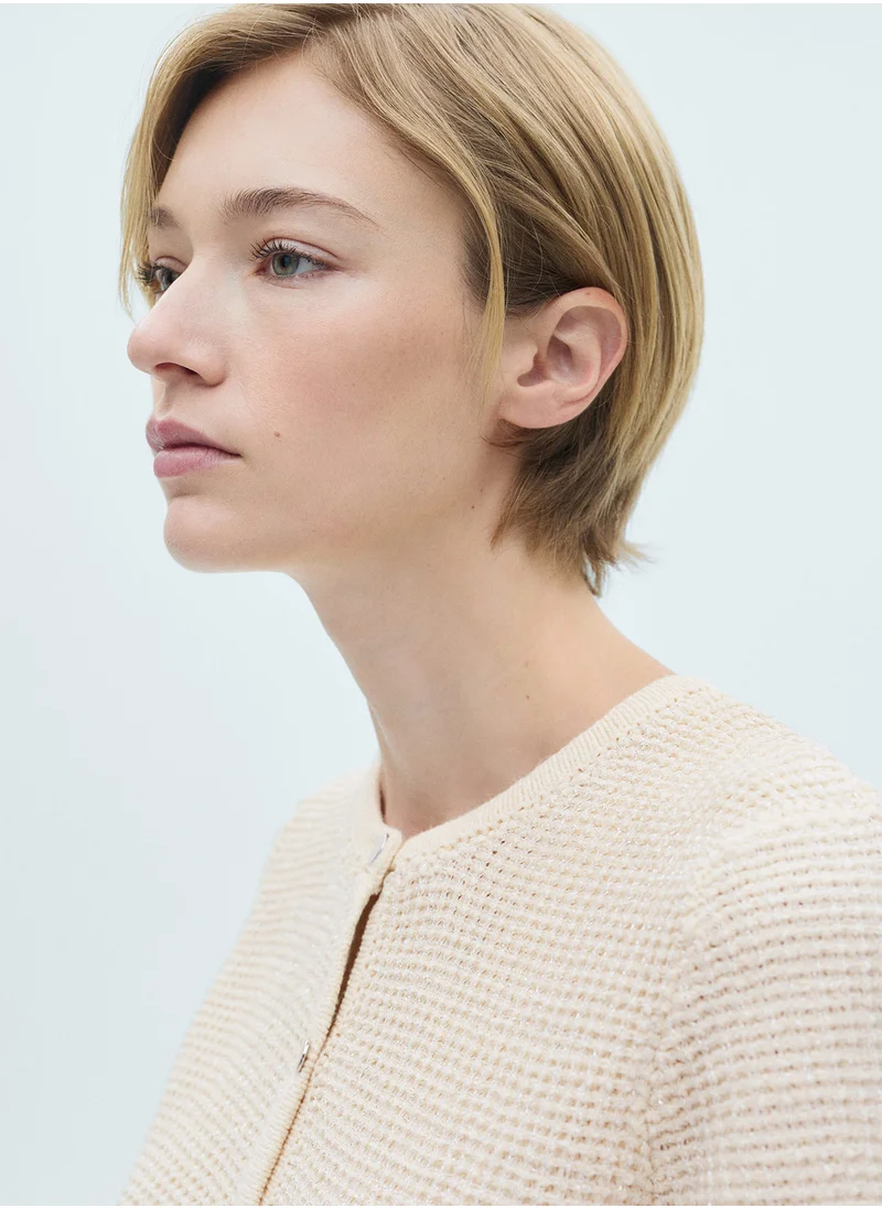 MANGO Short-Sleeved Knitted Cardigan