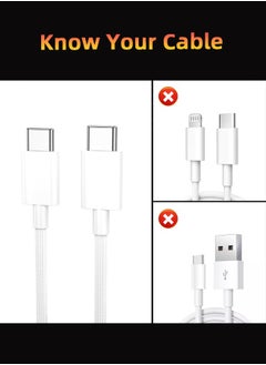 Fazza 60W USB Type C Cable Nylon Braided USB C to USB C 2.0 Cable (C to C) Compatible For iPhone 16 15 Pro Max iPad Pro Air mini 6 MacBook Pro Air Galaxy S24 S23 Ultra Z Fold Xiaomi Honor OPPO OnePlus  - Image 5