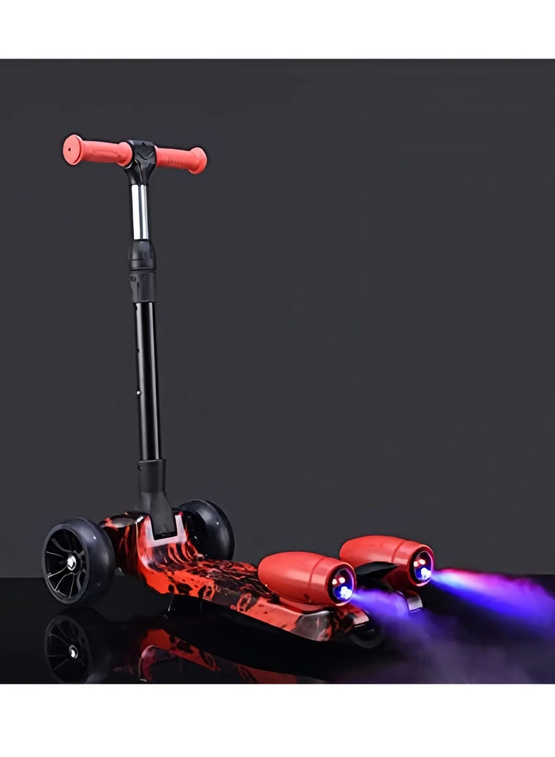 إيزي فيتشور سكوتر إيزي فيوتشر للأطفال بثلاث عجلات مع عجلات LED ومكبر صوت بلوتوث ورذاذ دخان - سكوتر ركل مائل للتوجيه للأعمار من 3 إلى 14 عامًا، ارتفاع قابل للتعديل وتصميم قابل للطي - Image 2