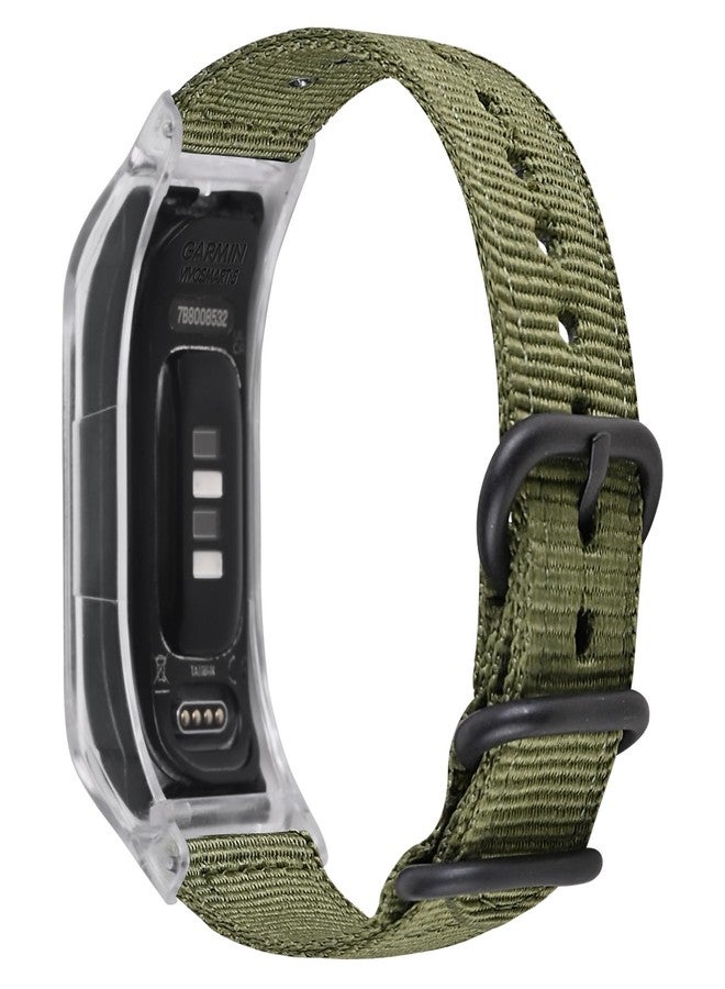 C2D JOY Canvas Nylon Bands Compatible with Garmin Vivosmart 5 tracker Replacement Bands withTransparent Case-Black - Image 3