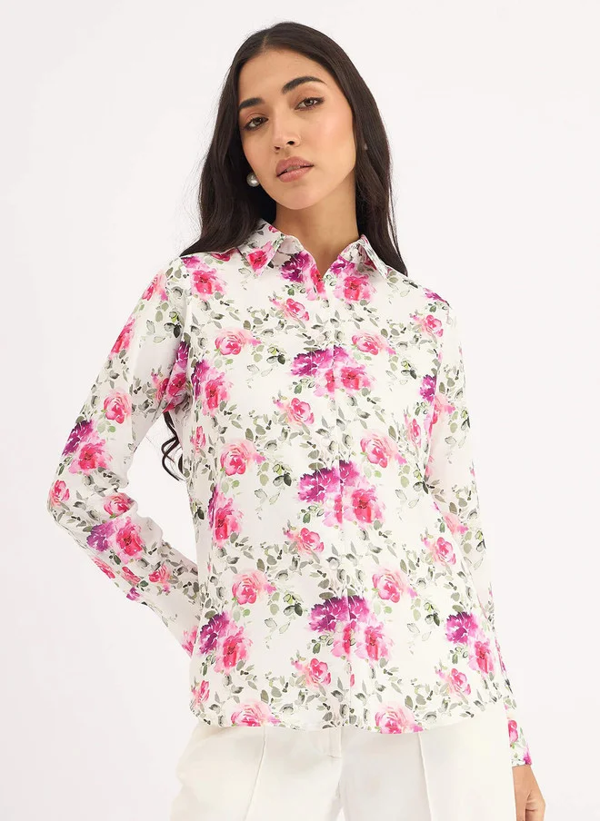 Salt Attire SALT ATTIRE Women Floral Printed Opaque Formal Shirt