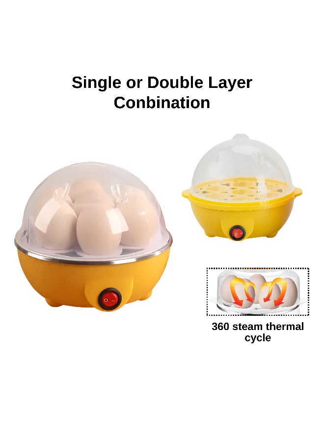 ARABIQO Mini Electric-Powered 7 Egg Boiler & Food Steamer, Multi-Functional Egg Cooker for Hard, Soft & Poached Eggs, Automatic Shut-Off, BPA-Free, Compact Kitchen Appliance, Random Color - Image 5
