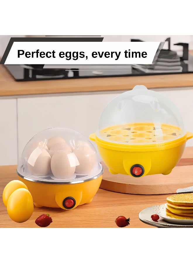 ARABIQO Mini Electric-Powered 7 Egg Boiler & Food Steamer, Multi-Functional Egg Cooker for Hard, Soft & Poached Eggs, Automatic Shut-Off, BPA-Free, Compact Kitchen Appliance, Random Color - Image 2