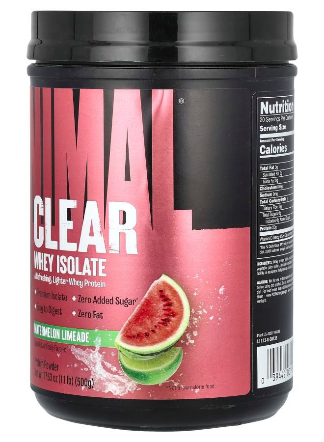 ANIMAL Clear Whey Isolate Watermelon Limeade 1.1 lb (500 g) - Image 2