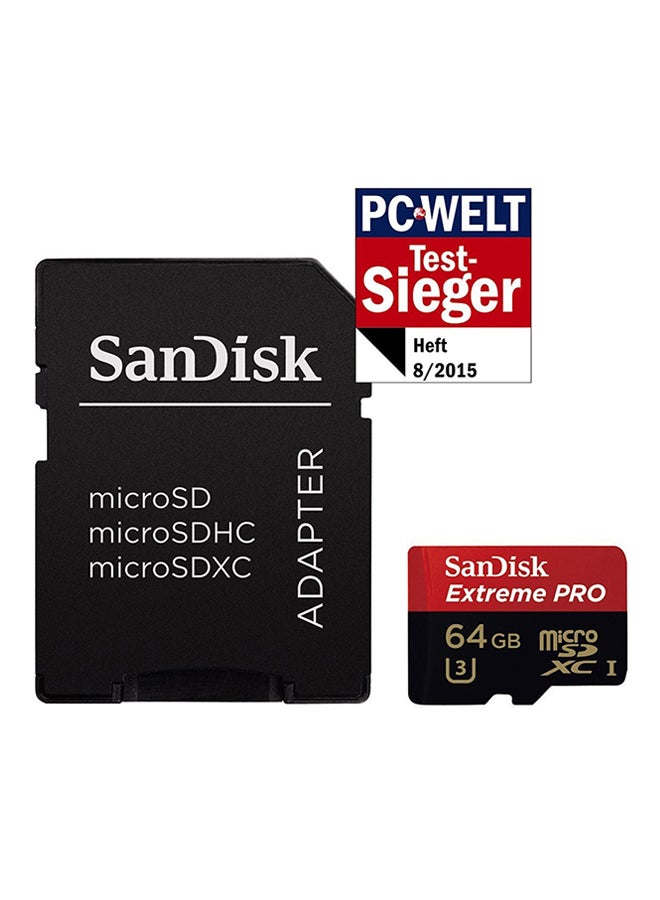 سانديسك بطاقة ذاكرة Extreme Pro Class 10 UHS-I MicroSDXC مع مهايئ - Image 2