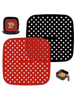 vesus Pack Non Stick Silicone Air Fryer Mats, Reusable Air Fryer Liners, Air Fryer Accessories, 100% Food Grade Silicone, Easy Clean Air Fryer Accessories, for Air Fryer Basket and More  - Image 1