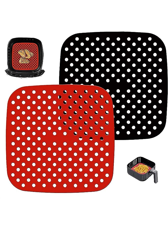 vesus Pack Non Stick Silicone Air Fryer Mats, Reusable Air Fryer Liners, Air Fryer Accessories, 100% Food Grade Silicone, Easy Clean Air Fryer Accessories, for Air Fryer Basket and More - Image 1