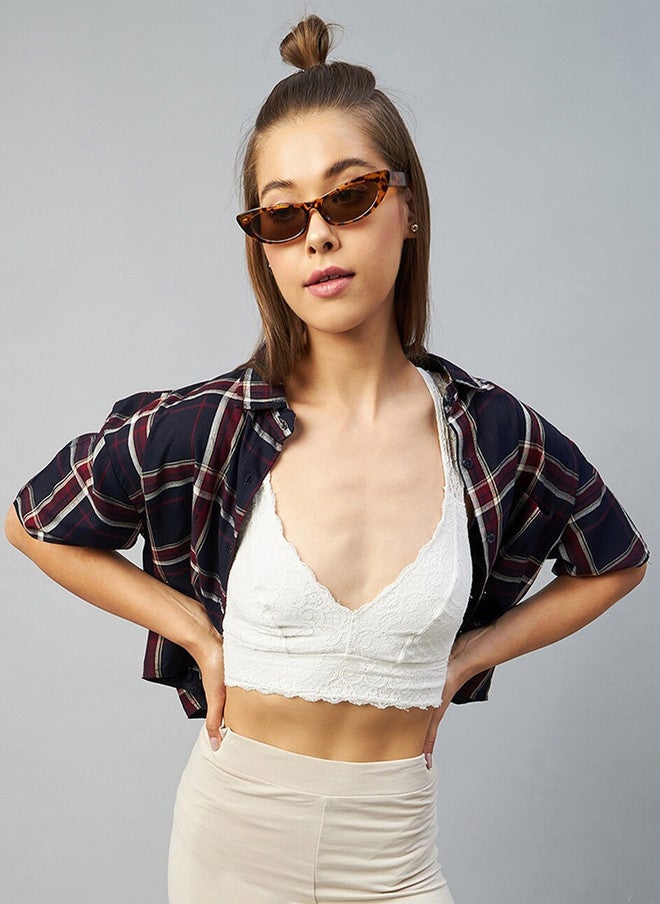 CHIMPAAANZEE Women Navy Blue Relaxed Boxy Casual Shirt - Image 1