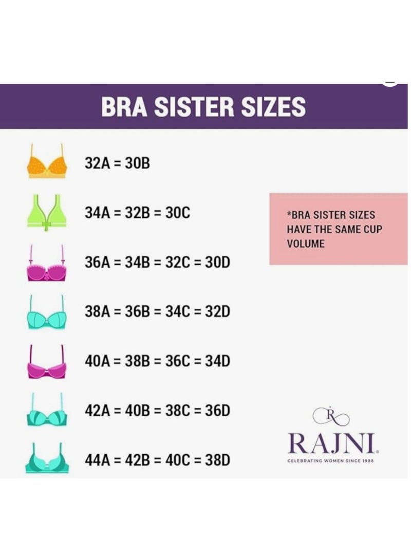 RAJNI Women's Bra D Cup 100% Cotton Soft Double Layered Non-Padded Wire-free Breathable Adjustable Straps Plus Size Pack of 3 - Image 5