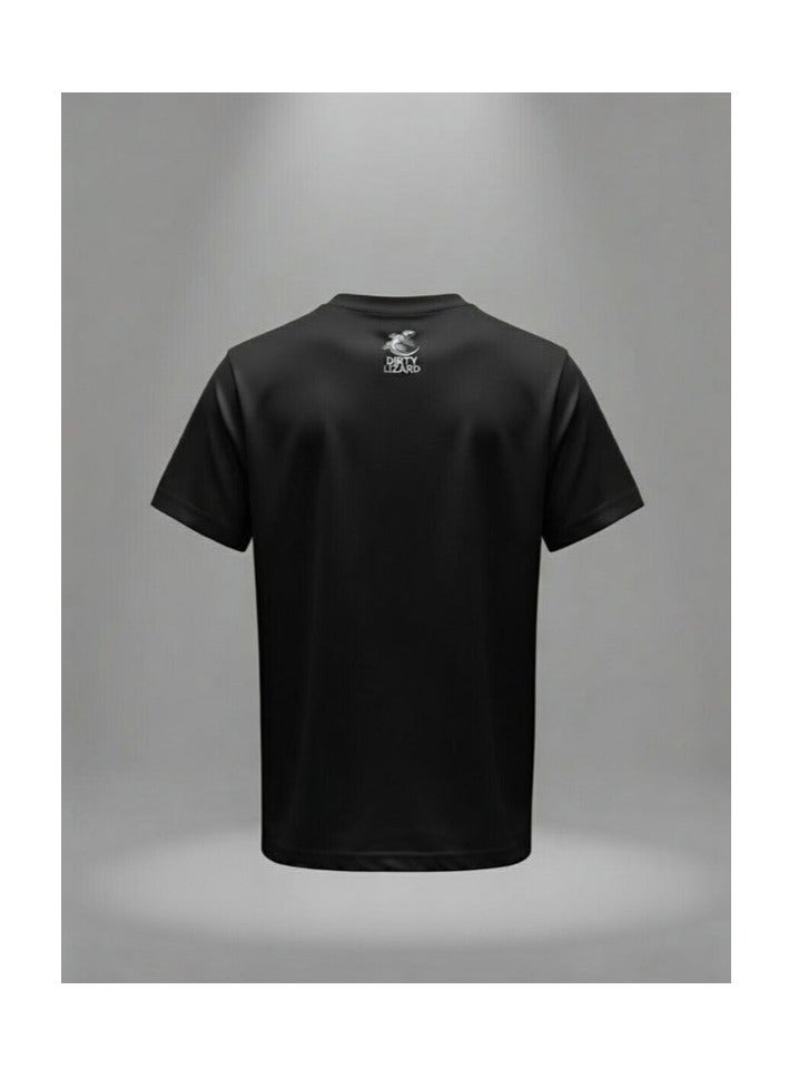 Dirty Lizard Black printed t-shirt with Street wear image 100% cotton 38 - Image 2