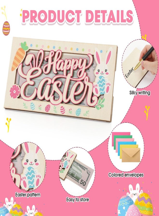 Capoda 6 Pcs Easter Bunny Money Holder, Wooden Bunny Envelope Box for Cash Gift, Spring Holiday Wood Card Holders for Birthday Party Favors, Easter Basket Stuffers Supplies - Image 3