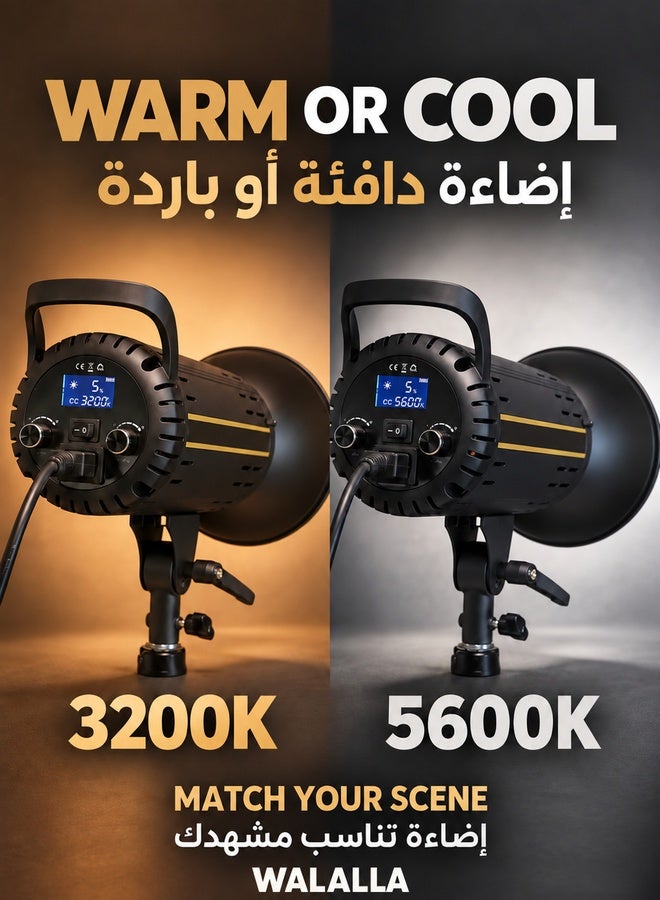والالا إضاءة تصوير LED احترافية قابلة للتبديل بين 3200 كلفن/5600 كلفن، إضاءة تصوير فوتوغرافي، تحكم عبر تطبيق بلوتوث، SL200BI - Image 2