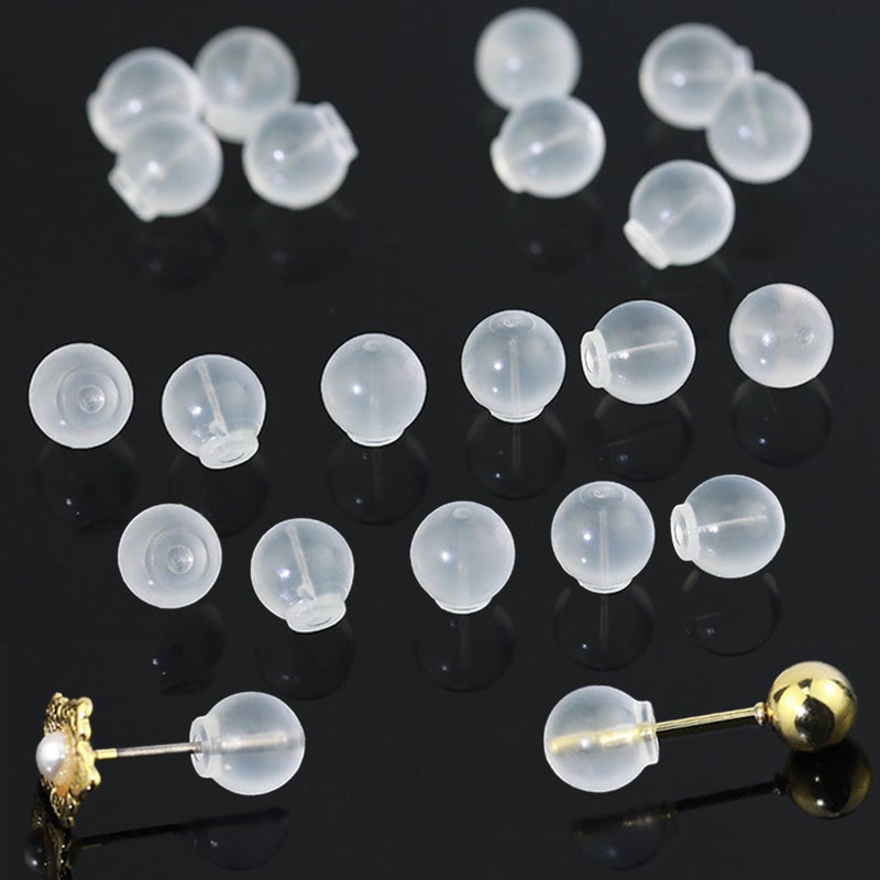 Meniala Comfort Impenetrable Earring Backs with TPE Medical Grade Material, 30 Pieces, Soft Safety Backs, Fits All Types of Earrings (6.6mm Diameter) - Image 1