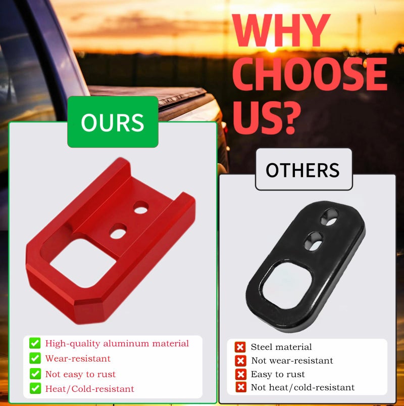 Yinnianets Front Tow Hooks for 2024-2026 Tacoma /2025-2026 4Runner / 2024-2025 Land Cruiser 250, Car Tow Hooks Compatible with Toyota Tacoma/4Runner/Land Cruiser 250 Accessories (Red) - Image 5